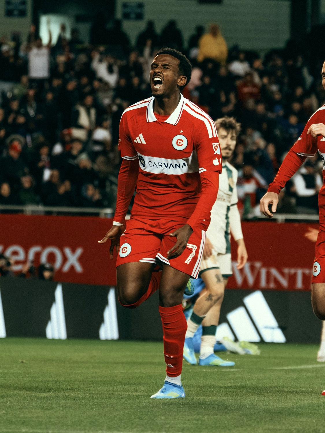 Haile-Selassie goal celebration (Photo by Chicago Fire)